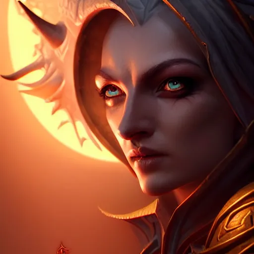 Prompt: selfie of diablo 3 sorceress, fine detailed face, stunning 3 d render inspired art by greg rutkowski and xiang duan and thomas eakes, realistic, highly detailed attributes and atmosphere, dim volumetric cinematic lighting, 8 k octane detailed render, post - processing, masterpiece, vignette, soft focus, golden hour