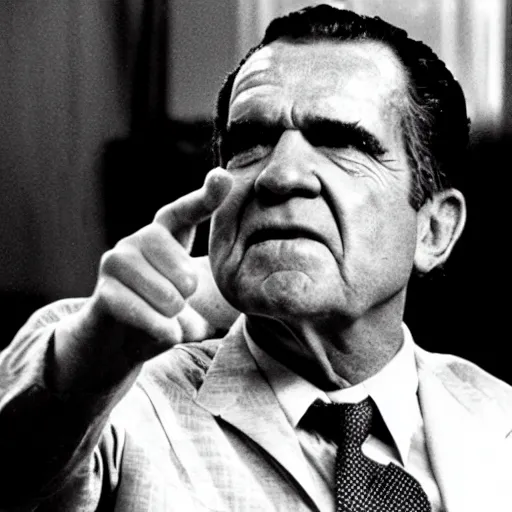 Image similar to A still of Richard Nixon in Back to the Future