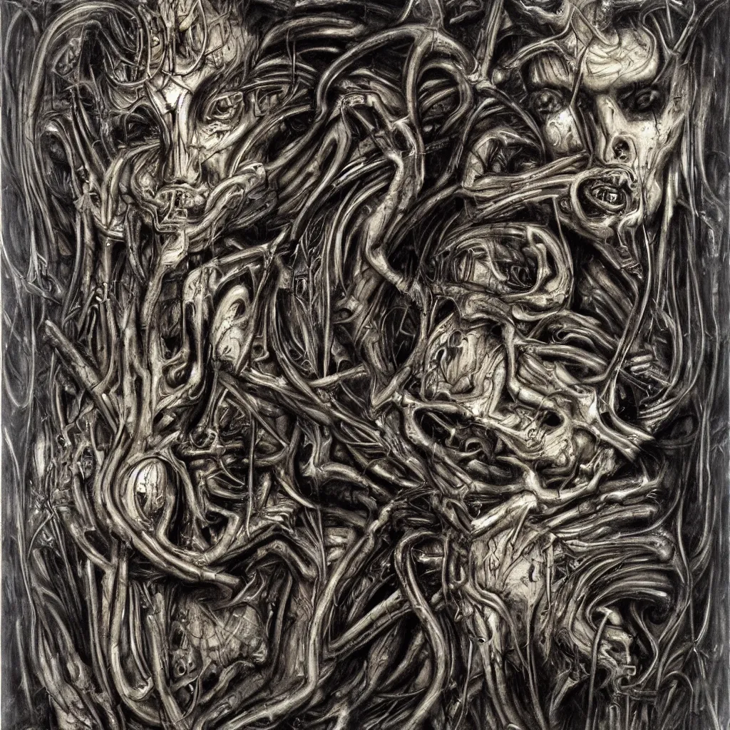 Image similar to subconscious psyche portrait by giger