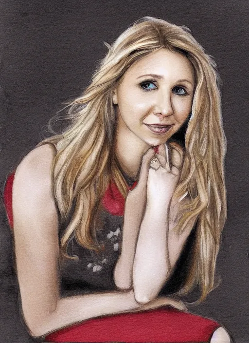 Image similar to beautiful art of Sarah Chalke, by David LaChapell