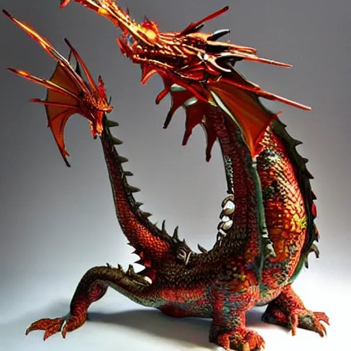 Image similar to “fire breathing dragon, kinetic sculpture”