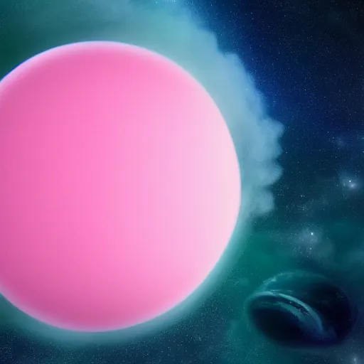 Prompt: cotton candy planet invaded by humans, 8k