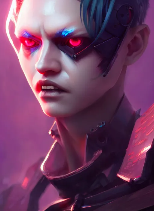 Prompt: character concept art of a cyberpunk vampire, key visual, realistic shaded perfect face, fine details by stanley artgerm lau, wlop, rossdraws, james jean, andrei riabovitchev, marc simonetti, and sakimichan, trending on artstation