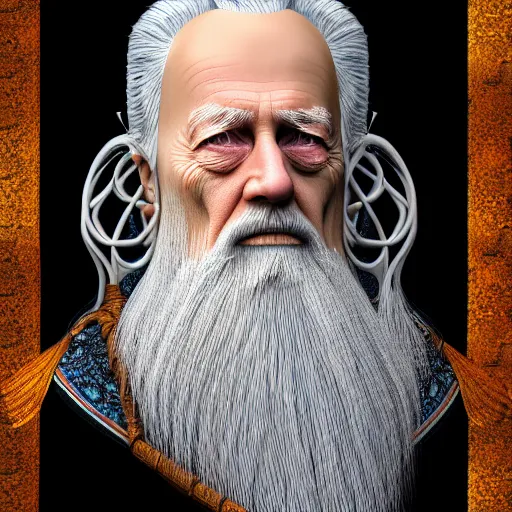 Image similar to portrait of an old wizard, 8 k, digital art, highly detailed