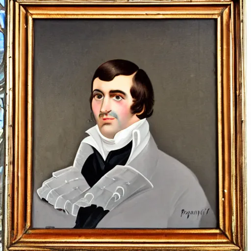 Prompt: regency era painting of a young ringo clean shaven