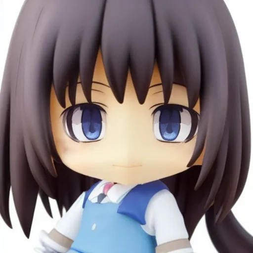 Image similar to character portrait of a singular kawaii chibi in the sytle of kyoto animation, in simple background, nendoroid eyes