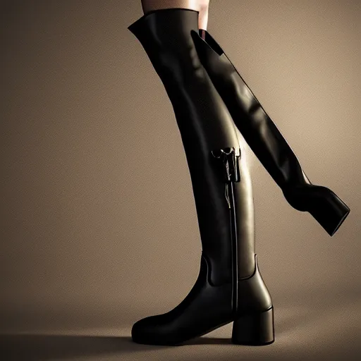 Image similar to knee high boots inspired by rats, design, sharp focus, very detailed, 4 k, octane render, photo taken by nikon