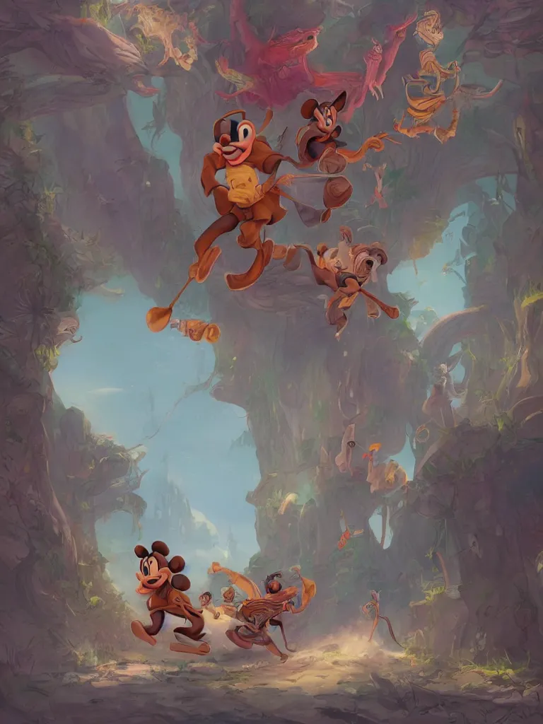 Image similar to running away by disney concept artists, blunt borders