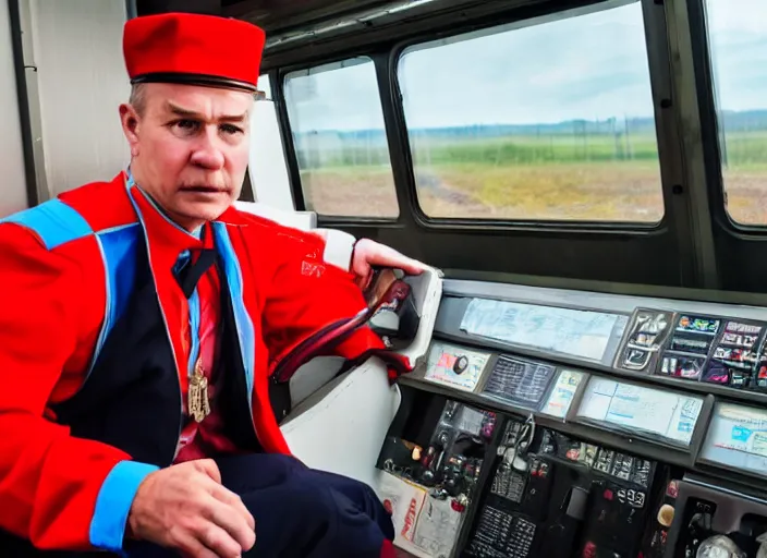 Image similar to train driver of the Russian Railways