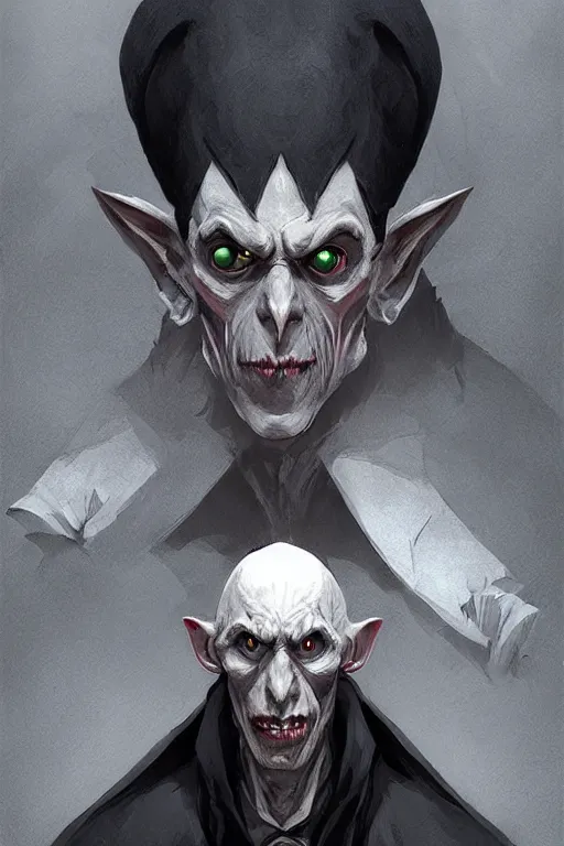 Image similar to stylish nosferatu as a gamer, d & d, fantasy, portrait, highly detailed, headshot, digital painting, trending on artstation, concept art, sharp focus, illustration, art by artgerm and greg rutkowski and magali villeneuve