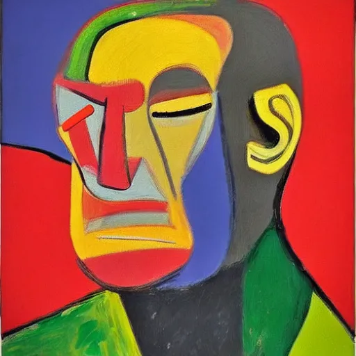 Prompt: a portrait a very ordinary person, by Willem de Kooning, oil paint, abstract, charcosl, mixed media, anatomically correct, beautiful perfect face, sharp focus, Highly Detailed