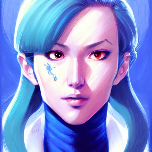 Prompt: head and shoulders portrait of Zero Suit Samus, illustration, medium shot, intricate, elegant, highly detailed, digital art, sharp lines, ffffound, art by Fernanda Suarez and Greg Manchess and Sachin Teng