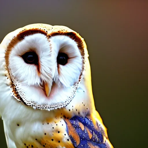 Prompt: barn owl wearing a suit, very detailed, album photo, canon shot