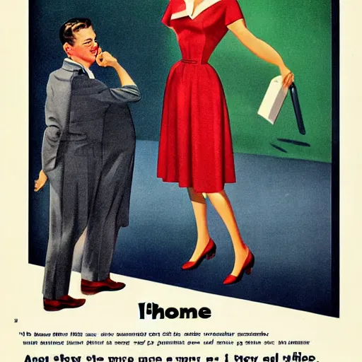 Image similar to 1 9 5 0's iphone advertisement, digital art
