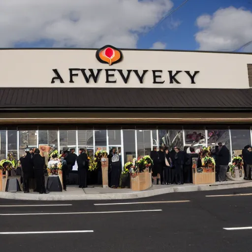 Image similar to Funeral at a safeway, dramatic photo