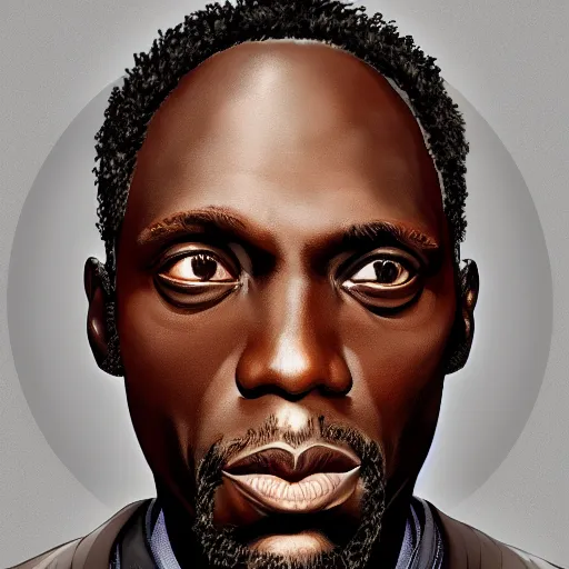 Image similar to michael kenneth williams, omar, elegant, intricate, headshot, highly detailed, digital painting, artstation, concept art, sharp focus, illustration, portrait