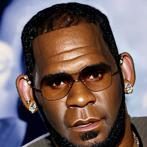 Prompt: r kelly with large earlobs