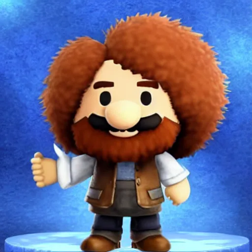 Image similar to Bob Ross character reveal for Super Smash bros ultimate