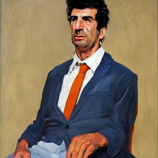 Image similar to portrait of luis figo, painting by paula rego, high detail, high resolution