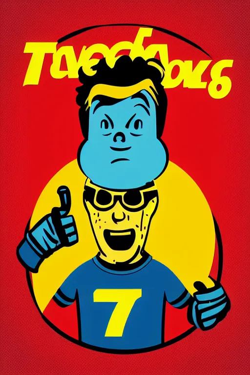 Image similar to fallout 7 6 retro futurist illustration art by butcher billy, sticker, colorful, illustration, highly detailed, simple, smooth and clean vector curves, no jagged lines, vector art, smooth andy warhol style