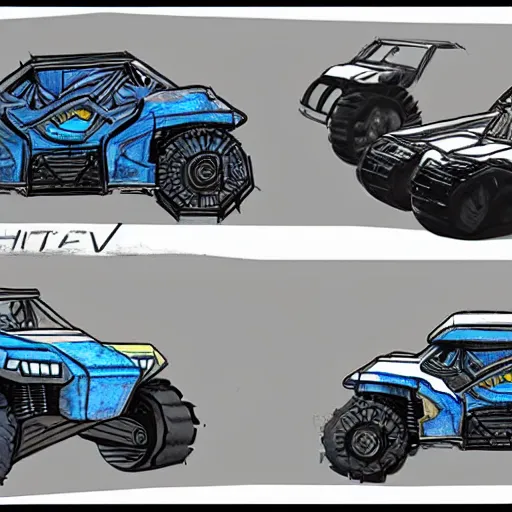 Image similar to concept art blueprint halo new atv vehicles