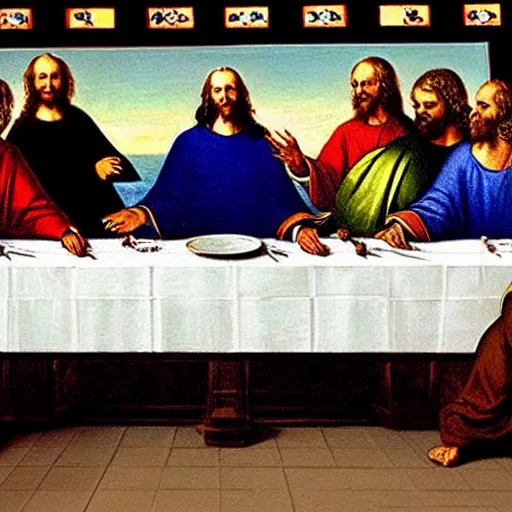 Image similar to us presidents in the last supper painting