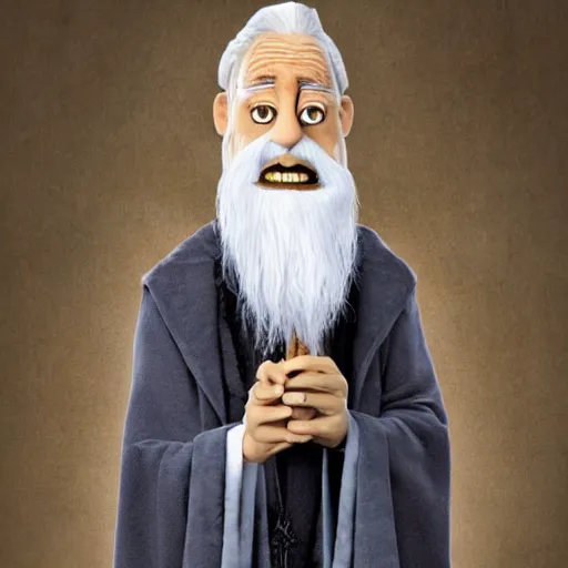 Prompt: Albus Dumbledore depicted as a muppet