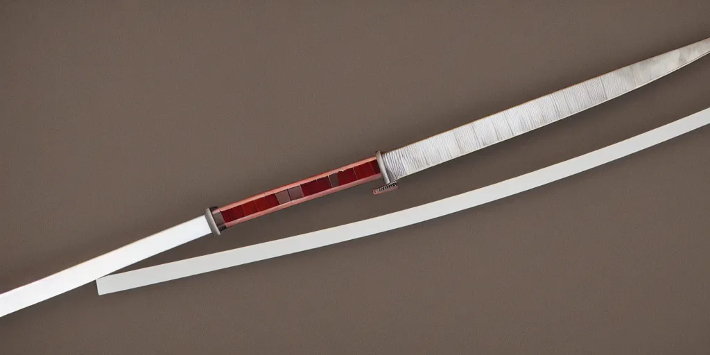 Prompt: Full Katana with Water Blade and Steel handel, white background 40nm lens,