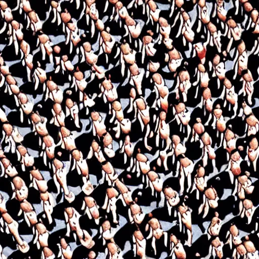 Image similar to highly detailed where's wally? by caravaggio and martin handford wiew from above