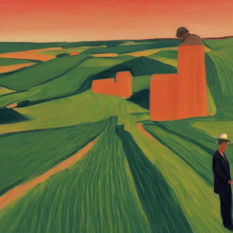 Image similar to dreaming from a new economy and a new financial system for high precision farming, painted by Alex Katz, painted by Edward Hopper, airbrush