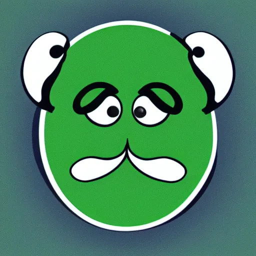 Prompt: green turtle with silly mustache, art, cartoon, profile picture, hd