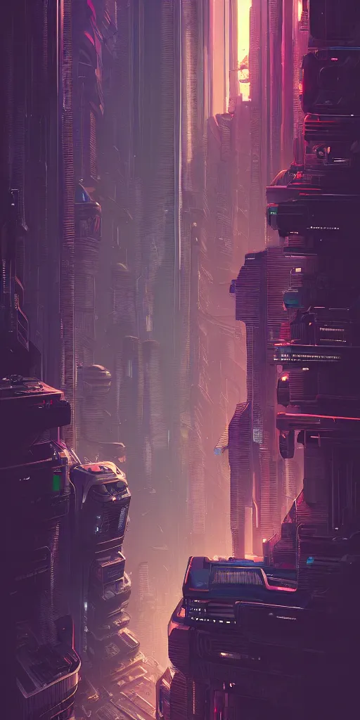 Image similar to cyberpunk cityscape :: James Guilleard, beeple ,laurie greasley, dan mcpharlin :: ornate, dynamic, particulate, rich colors, intricate, elegant, highly detailed, centered, artstation, smooth, sharp focus, octane render, 3d