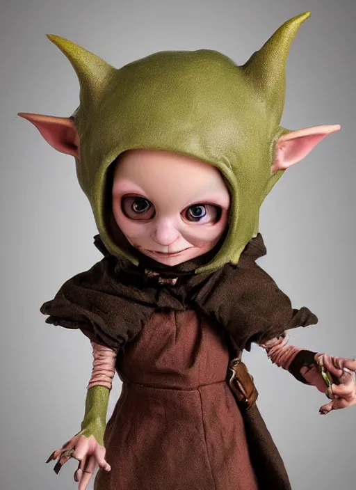 Image similar to medieval goblin as a Nicoletta Ceccoli doll, detailed digital art, trending on Artstation