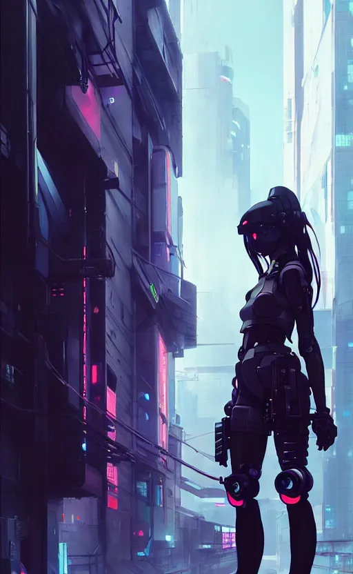 Image similar to cyberpunk anime girl mech standing wall, cyberpunk accessory, side view, 3 / 4 shot, street night, beautiful face, grafity, arcane, detail, good face, pose model, concept art, in style of yoji shinkawa, pan ren wei, col price, atey ghailan, by greg rutkowski, aesthetic, digital painting, 3 d