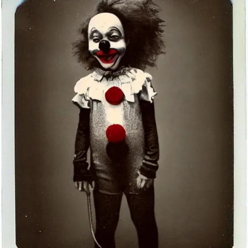 Prompt: Old polaroid photo of a Clown Vampire