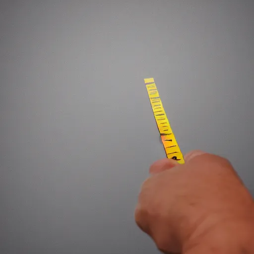 Image similar to crying man pointing at a ruler, high resolution photo