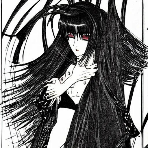 Image similar to anime girl, artwork by Harry Clarke, highly detailed, anime, manga