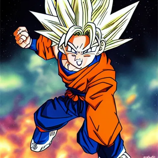 Prompt: goku by Humberto Ramos and Mark Robinson