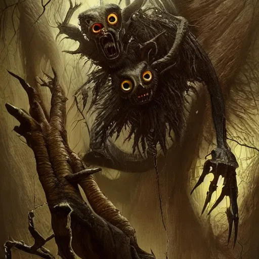 Prompt: a beautiful scary picture of an aye - aye but greg rutkowski, beeple, giger and jeffrey smith