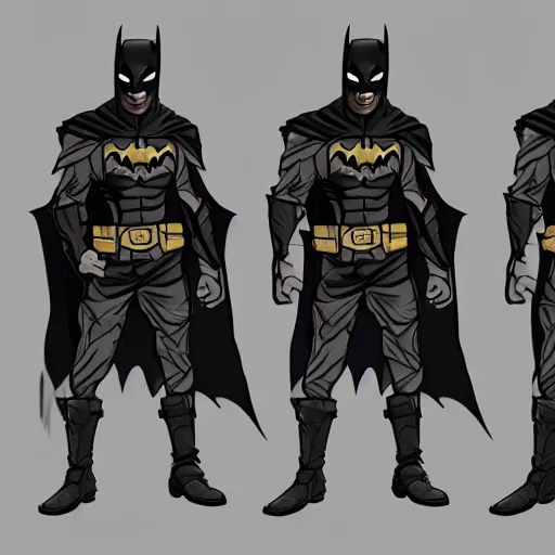 Image similar to clothing design concepts sheet, Medieval batman outfit ,