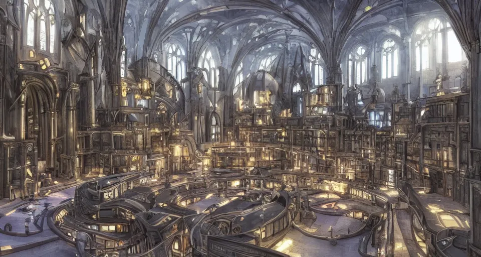 Prompt: a futuristic designed version of the school of witchcraft and wizardry Hogwarts