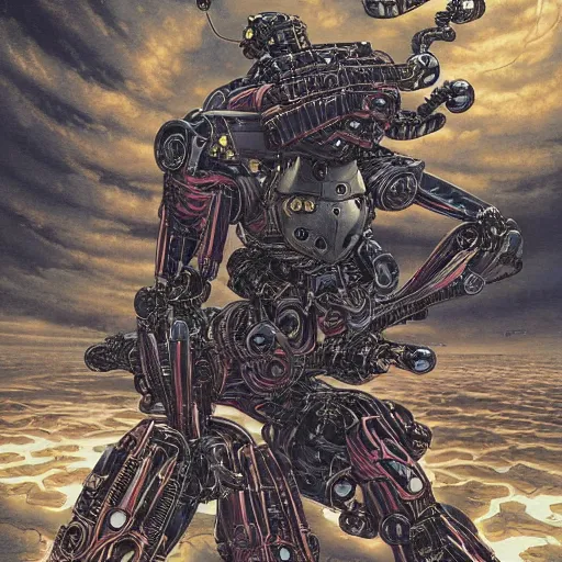 Image similar to dark robotic wasp, by yoichi hatakenaka, masamune shirow, josan gonzales and dan mumford, ayami kojima, takato yamamoto, barclay shaw, karol bak