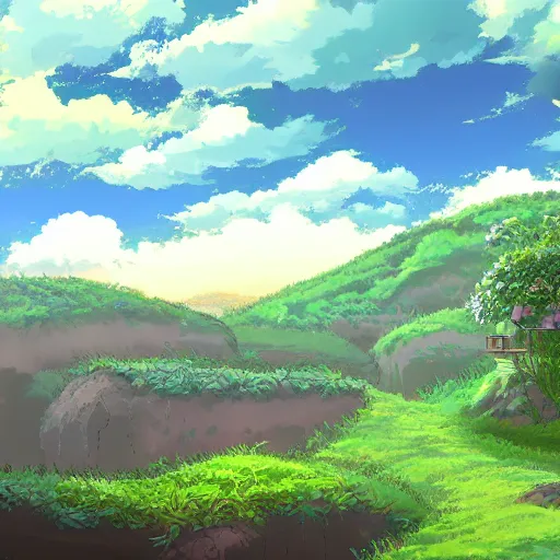 Image similar to landscape of the eternal rest, in the style of studio ghibli, award - winning, 4 k