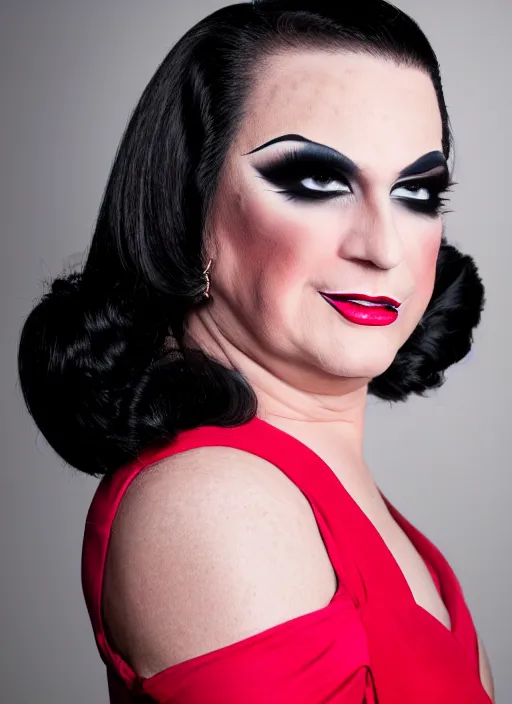 Image similar to studio portrait of ted cruz in full drag dressed in drag dressed as a woman makeup, 8 k, studio lighting, key light, back light, sequents,