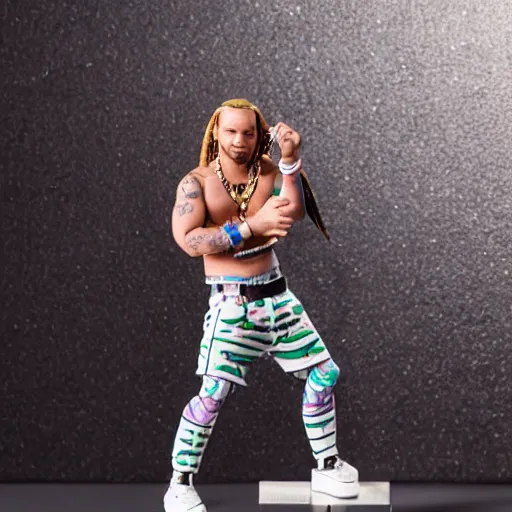 Image similar to jody highroller, miniature action figure, promotional studio photography