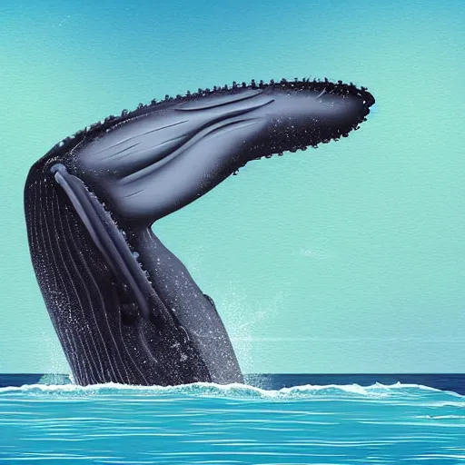 Prompt: humpback whale doing ballet, digital art