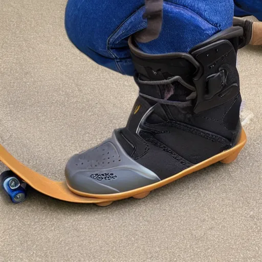 Prompt: skate boot on a cast