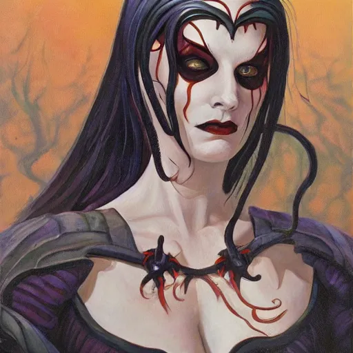 Image similar to Paintings inspired by Gerald Brom's Harlequin