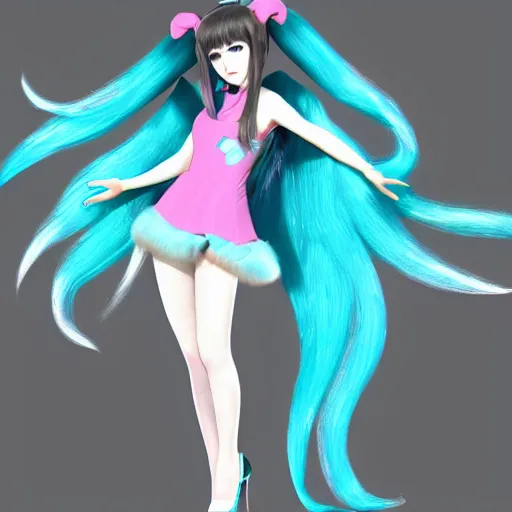 Image similar to anna kendrick as hatsune miku, artstation