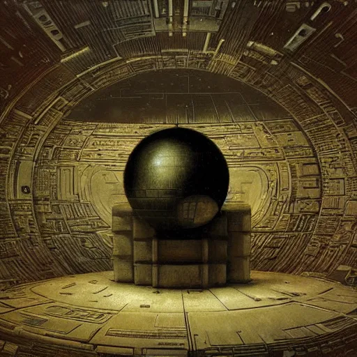 Image similar to star wars death star highly detailed beksinski style painting